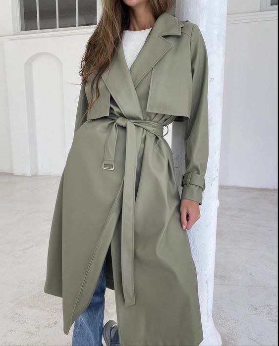 Тренч з еко-шкіри жіночий