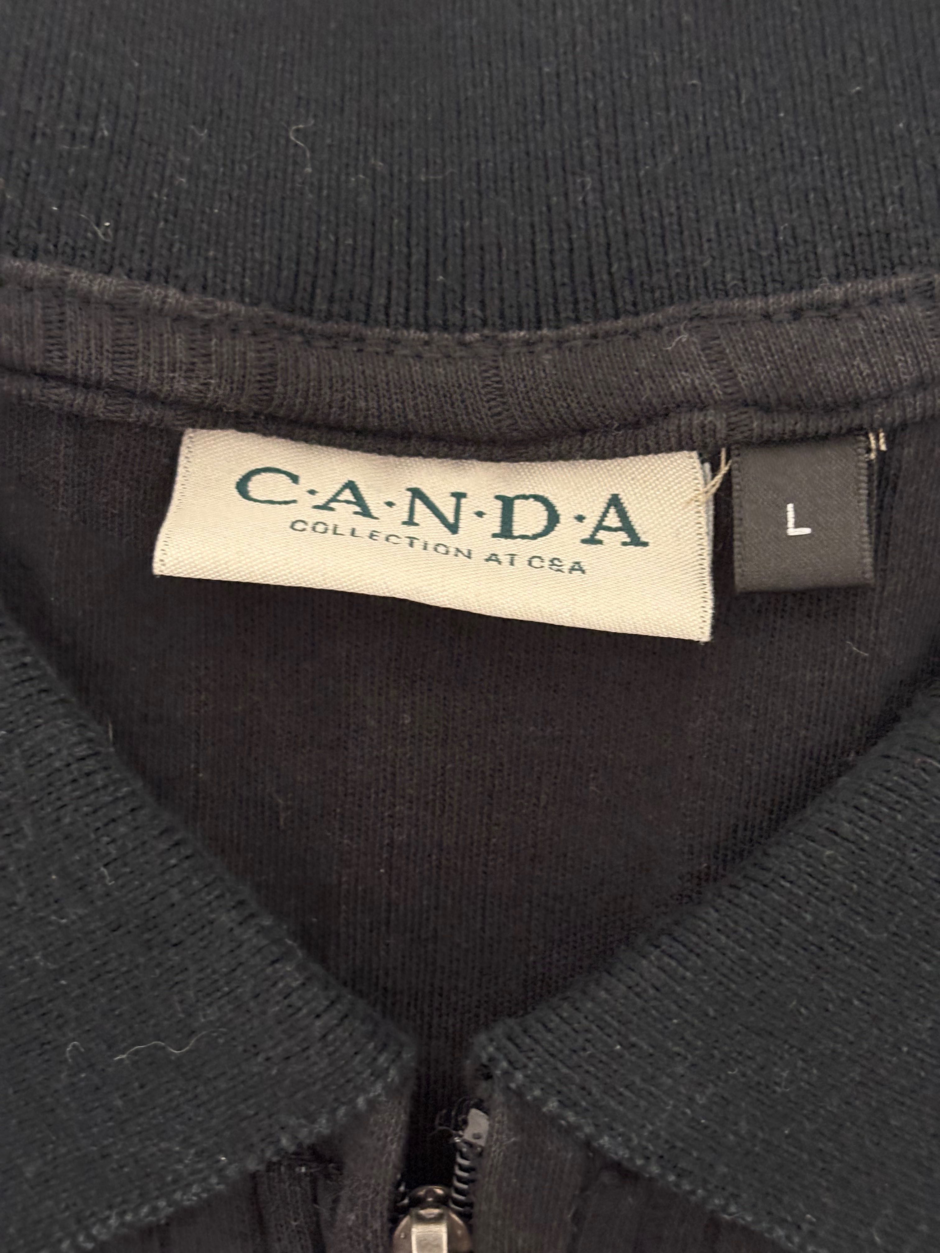 Polo Preto com Fecho CANDA | Manga Curta | Tamanho Grande