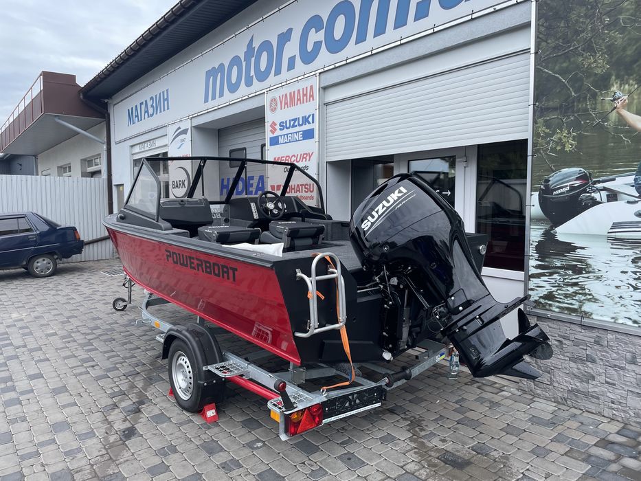 Катер PowerBoat 480L+мотор Suzuki DF100BTL+лафет Кияшко