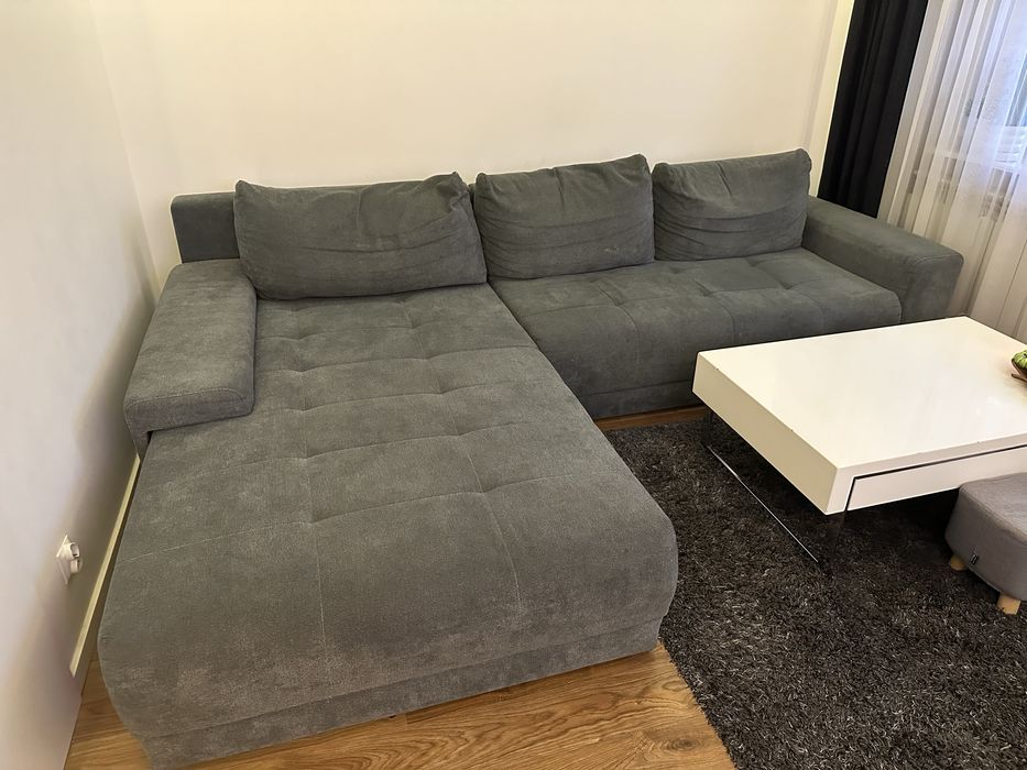 AZURRO NEW Narożnik duży rozkładany grafitowy