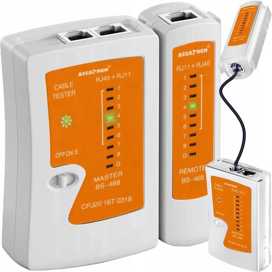 Tester Kabli Sieciowych RJ45 RJ11 Miernik Sieciowy Przewodów LAN