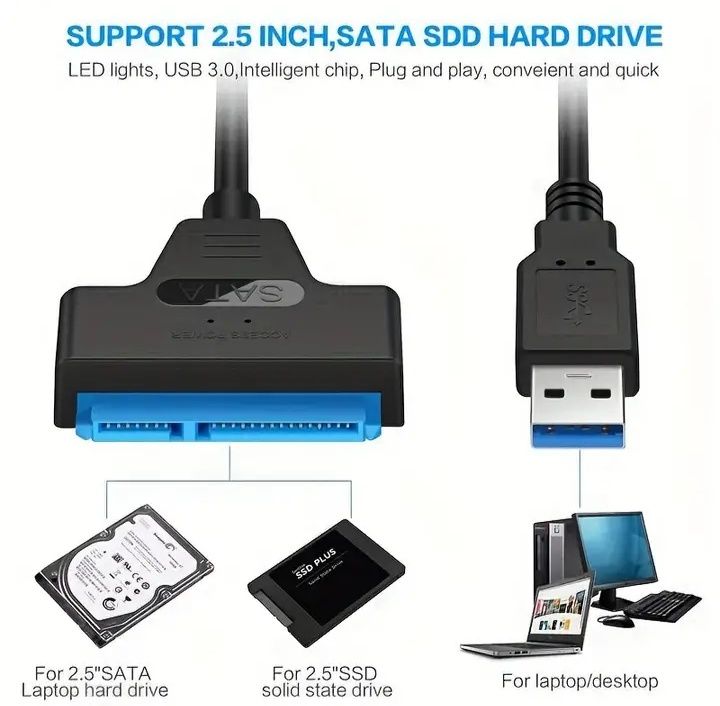 Kabel SATA Na USB 3.0 / 2.0 Do 6 Gb/s Dla 2,5-calowego