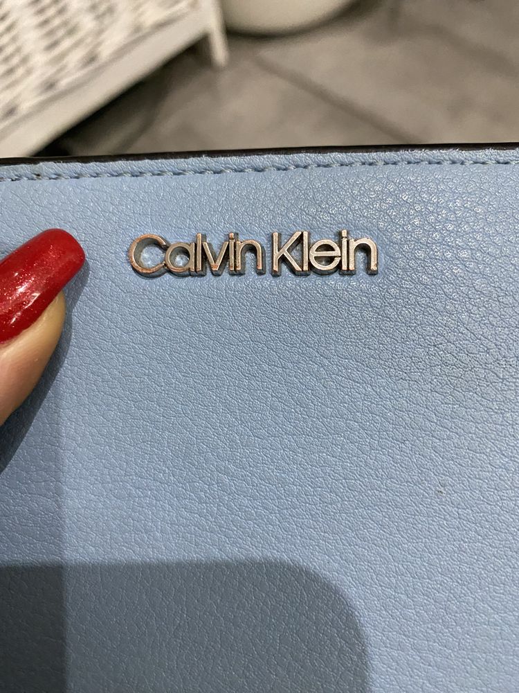 Portfel błękitny Calvin Klein