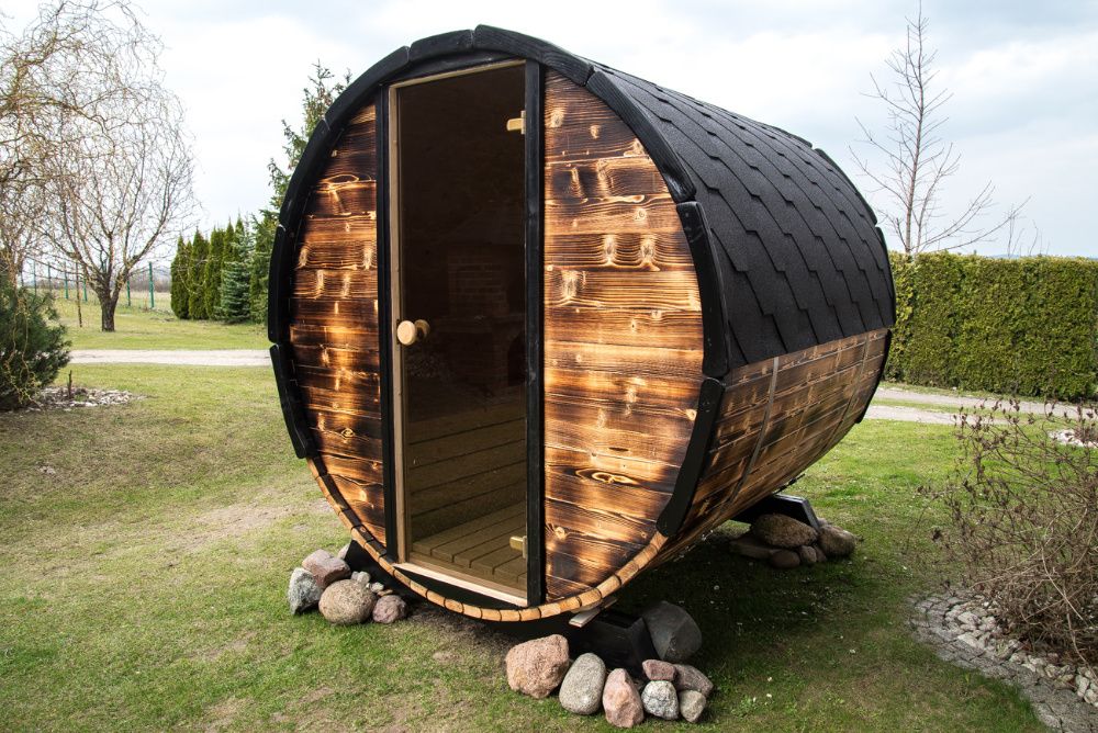Sauna Ogrodowa Drewniana Beczka 200cm Ruska Bania, Balia, Sauna Fińska
