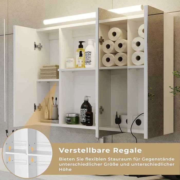 Nowa szafka łazienkowa / regał / półka / LED / 90x60x16CM !N90!