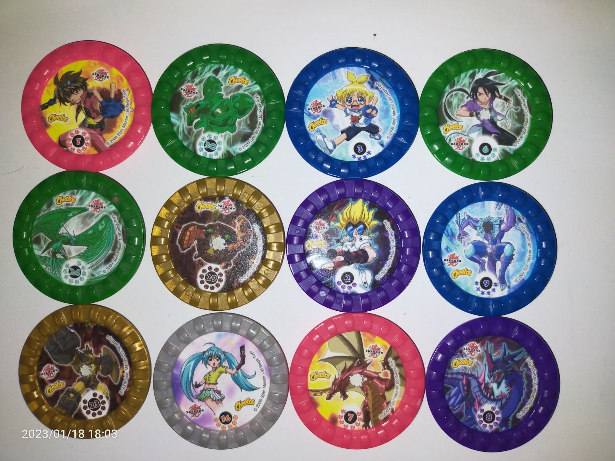 Tazosy Bakugan 12 sztuk kolekcjonerskie rzadkie