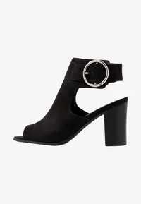 sandały na słupku eleganckie buty - czarne lato