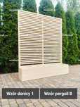 Donica z pergolą płot lamelowy pergola doniczka