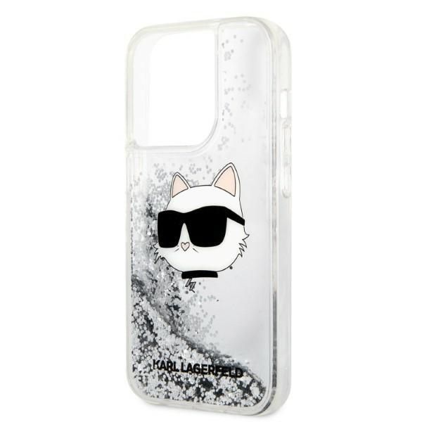 Etui Karl Lagerfeld Glitter Choupette iPhone 14 Pro Max 6,7" Silver