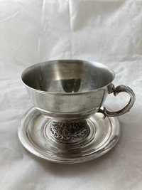 Серебряная чашка с блюдцем | Срібна чашка з блюдцем