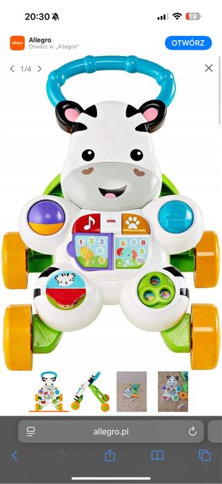 Pchacz zebra fisher price