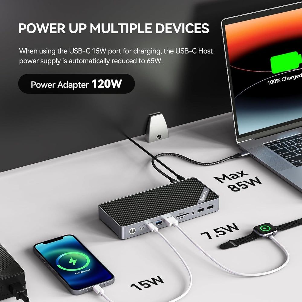 Minisopuru MD6950B 4К 120Вт DispayLink Док-станция/ USB Концентратор