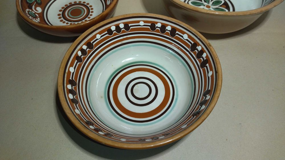 Набор керамических тарелок Васильковка,Миски васильковка,керамика ссср