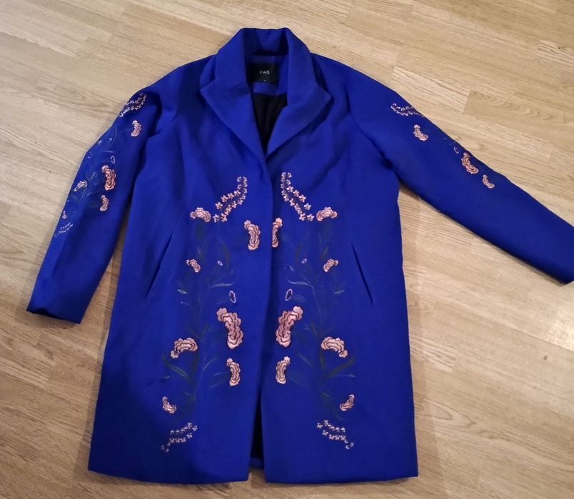 YAS Płaszcz wełniany haftowany