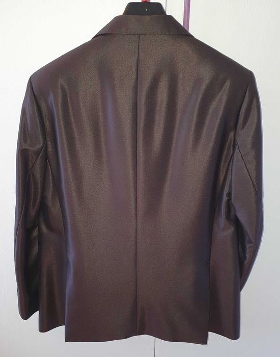 Garnitur męski brązowy połysk jak nowy