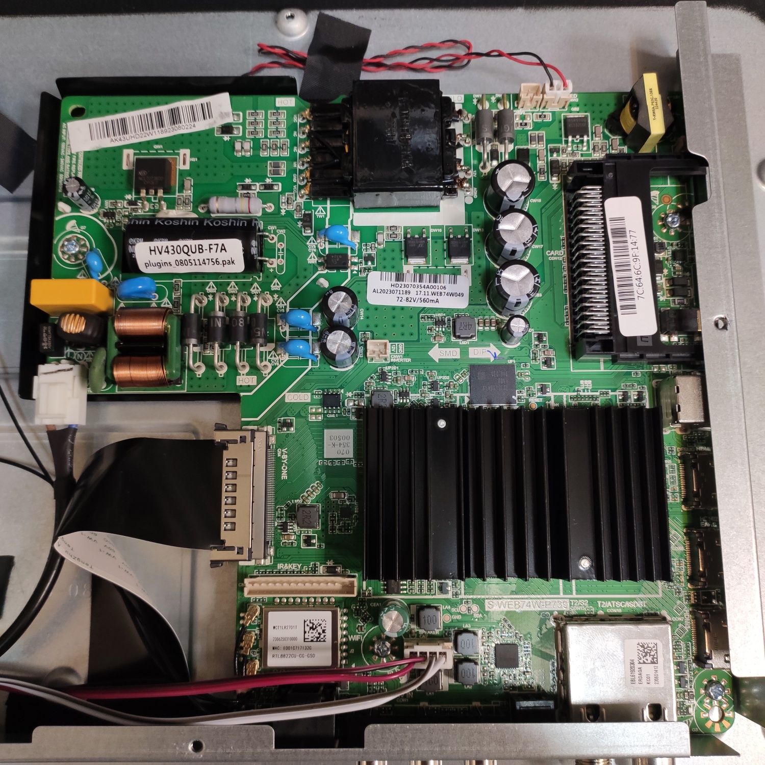 Main S-WEB74W-P739,T-Con HV430QUB-F7A