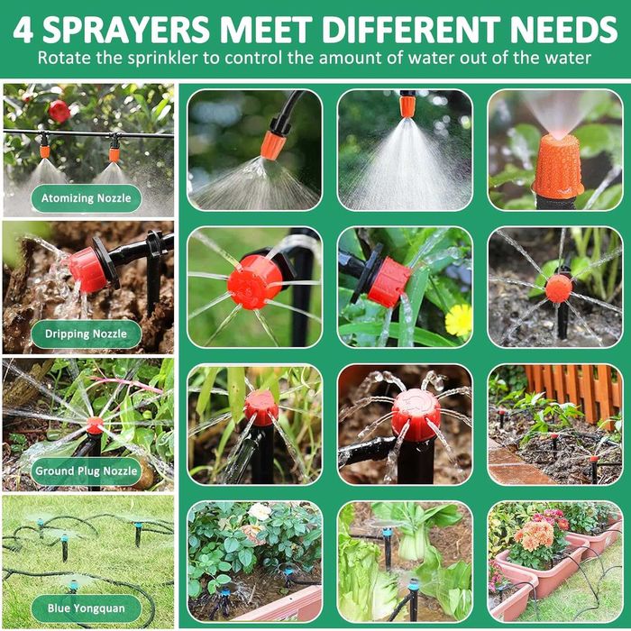 281 Częściowy System Nawadniania Kropelkowego Szklarnia Ogród 45M+15M