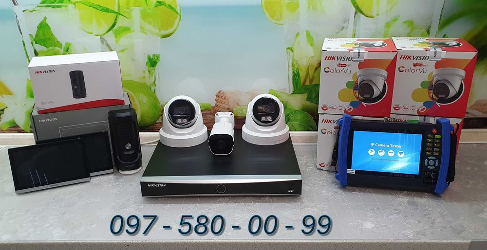 Установка видеонаблюдения, солнечных панелей, зарядных станций.