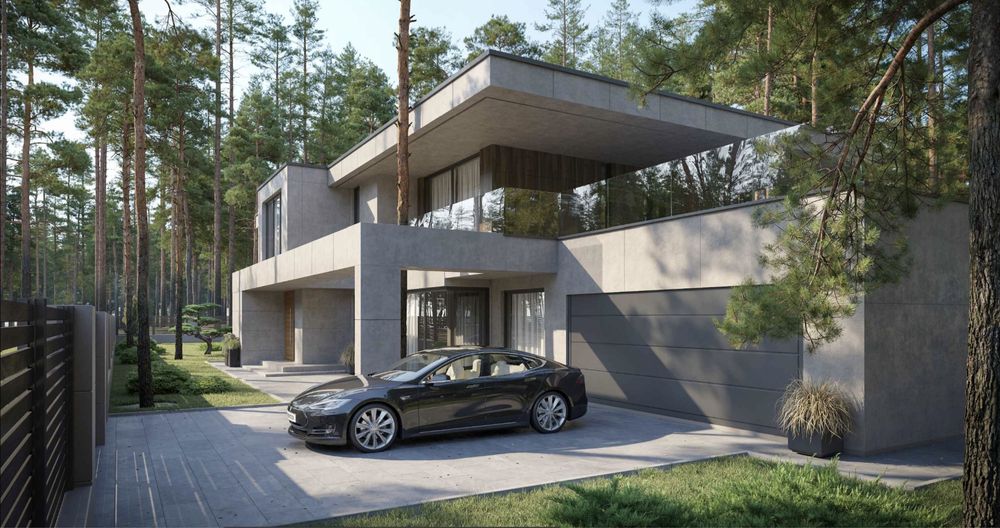 Современный дом в лесу, Пуща-Водица, с. Мощун