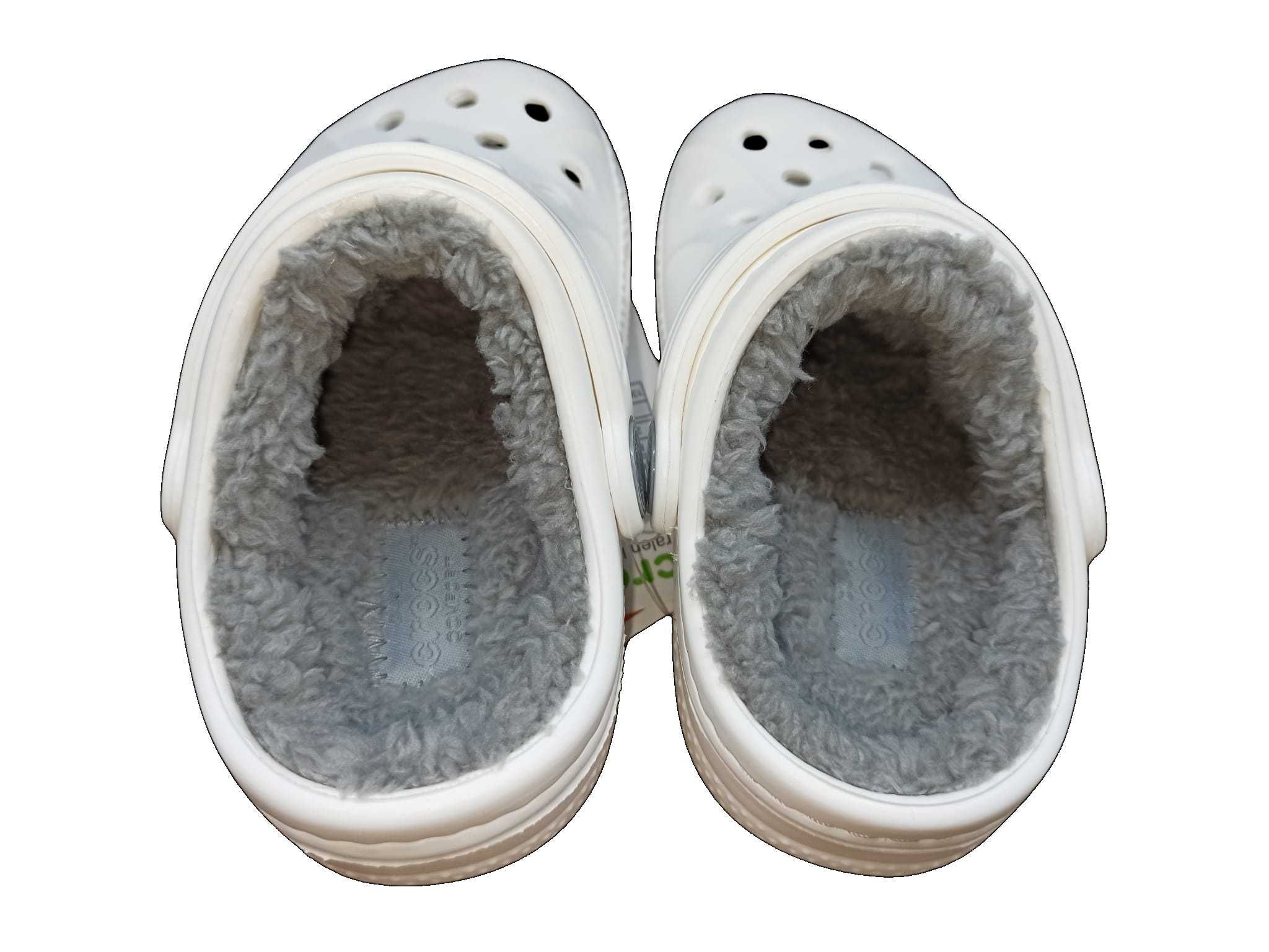 NOWE CROCS klapki kapcie kroksy z podszewką białe r. 22/24 C6/C7