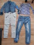 ubrania damskie r. S-M spodnie 2x, bluza jeans , bluzka