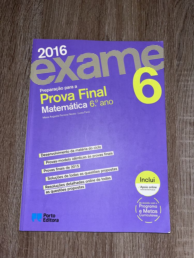 Livro de preparacao para prova final Matematica 2016