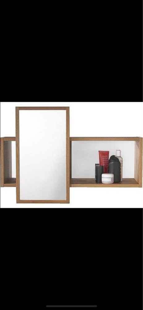 Podwójne lustro Ikea Molger, półka z przesuwnym lustrem