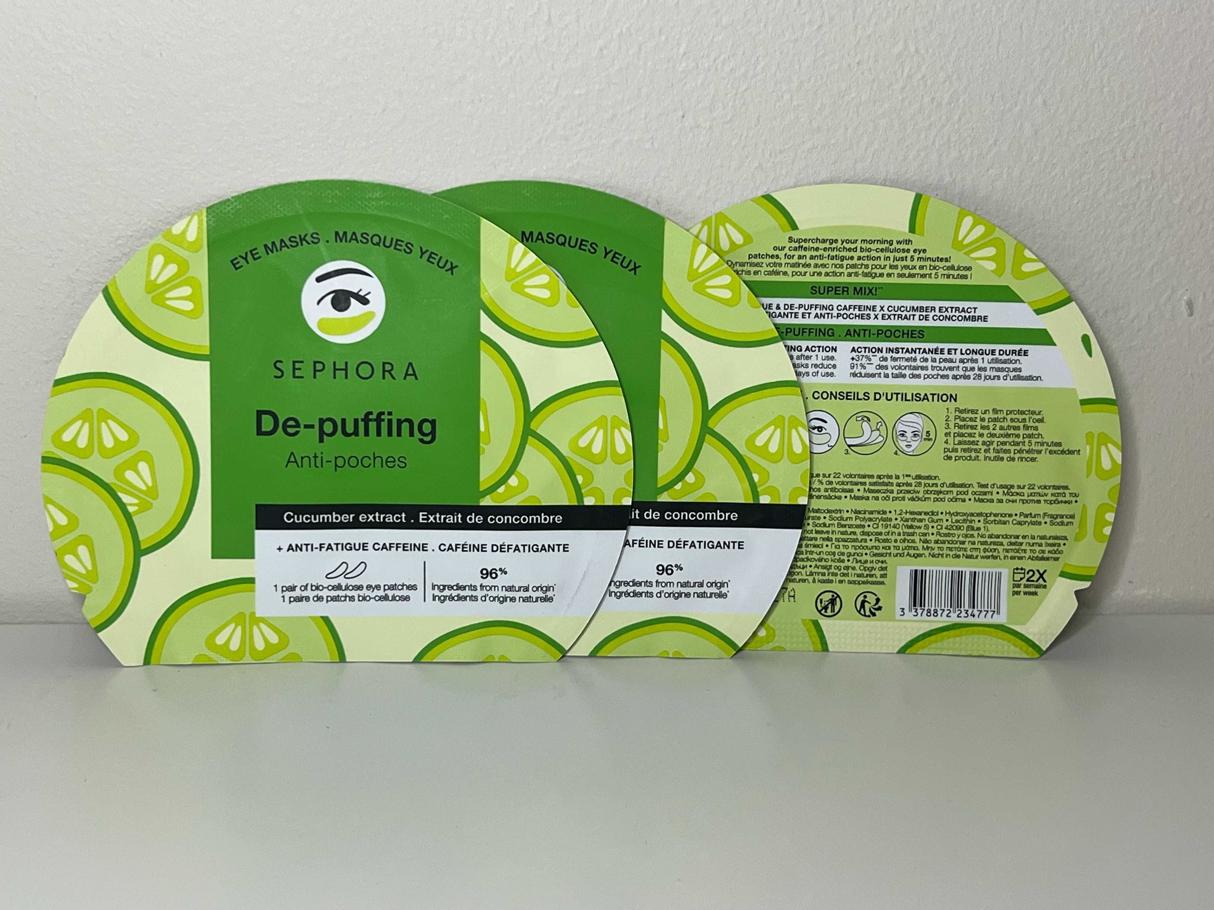 SEPHORA Anti-Fatigue Eye Masks Biocelulozowe maski na oczy płatki 2SZT