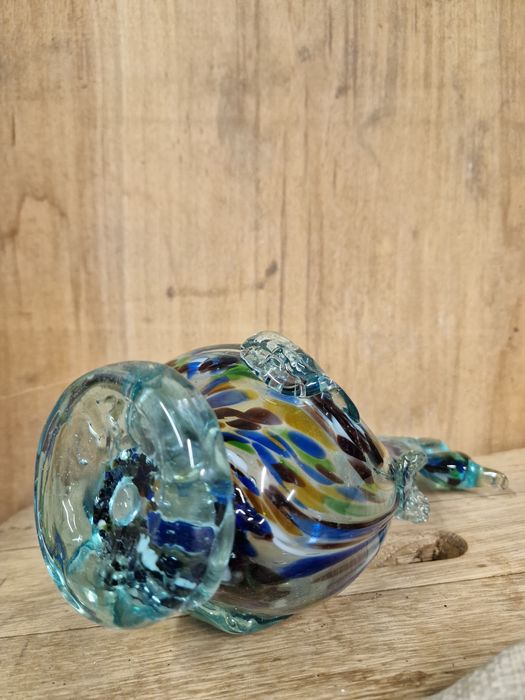 Szklana figurka kolorowe szkło Ząbkowice Koguta PRL