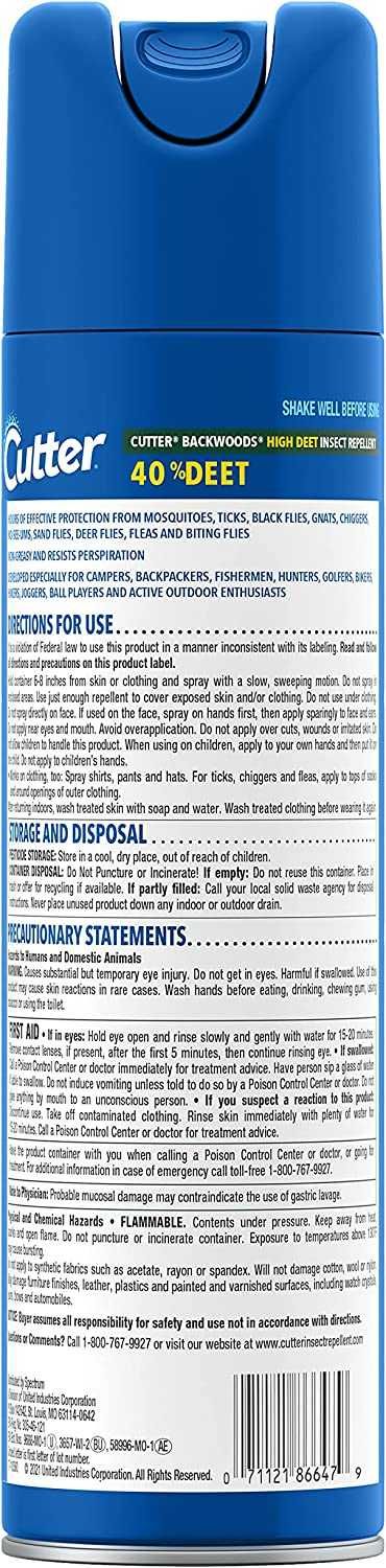 Аерозоль від комарів Cutter Backwoods Insect Repellent 40% Deet США