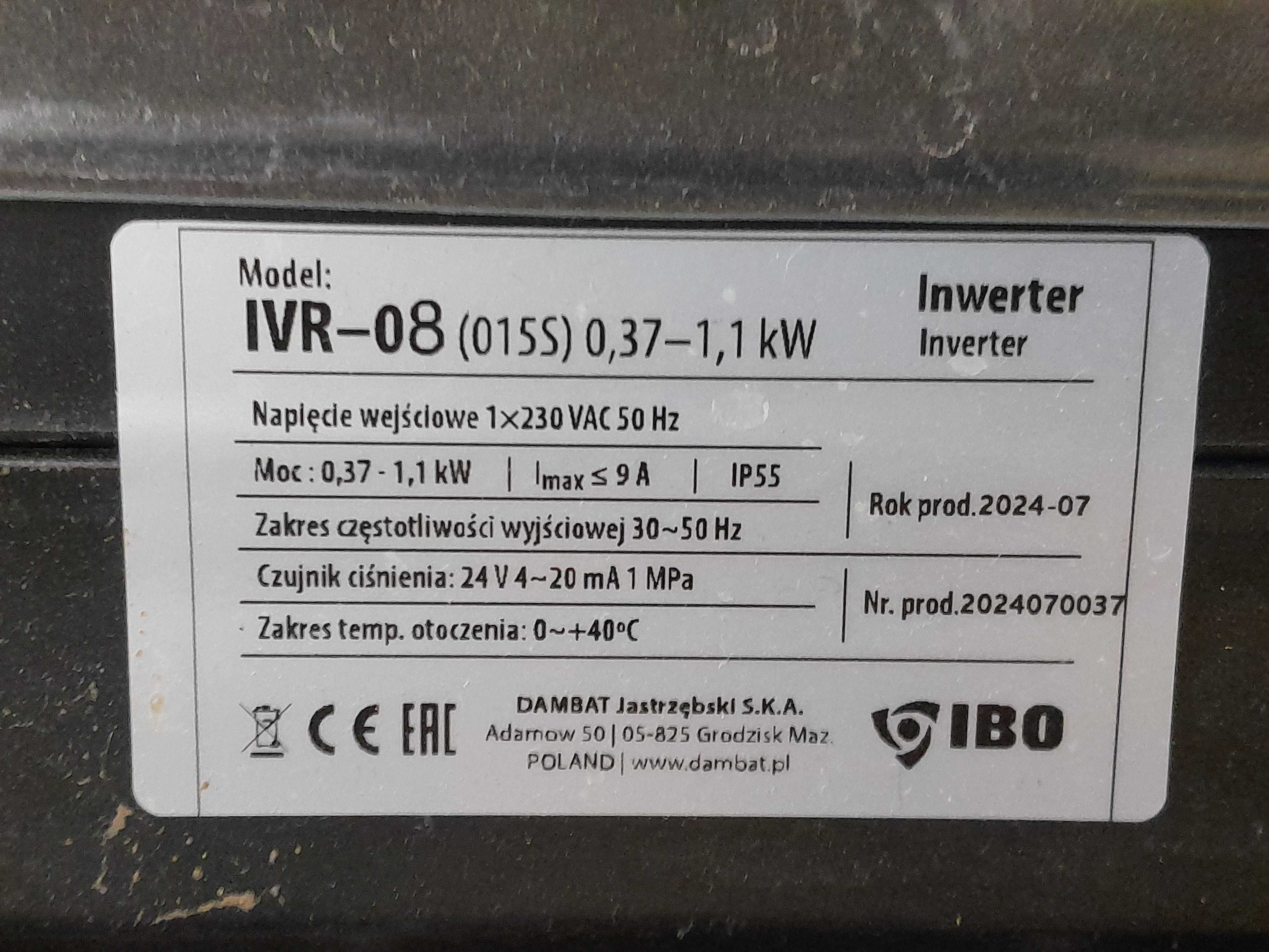 Zestaw pompa IBO 3 Ti 15 230V antypiaskowa + falownik IVR-08
