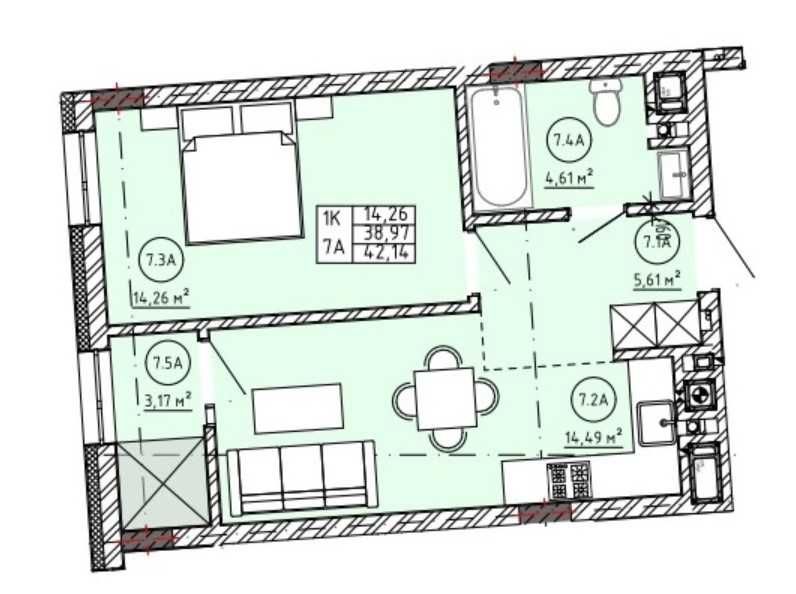 Однокімнатна квартира в ЖК Family House, вул. П. Орлика