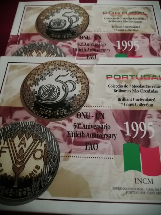 Carteiras de moedas Portuguesas. BNC, 1994, 1995