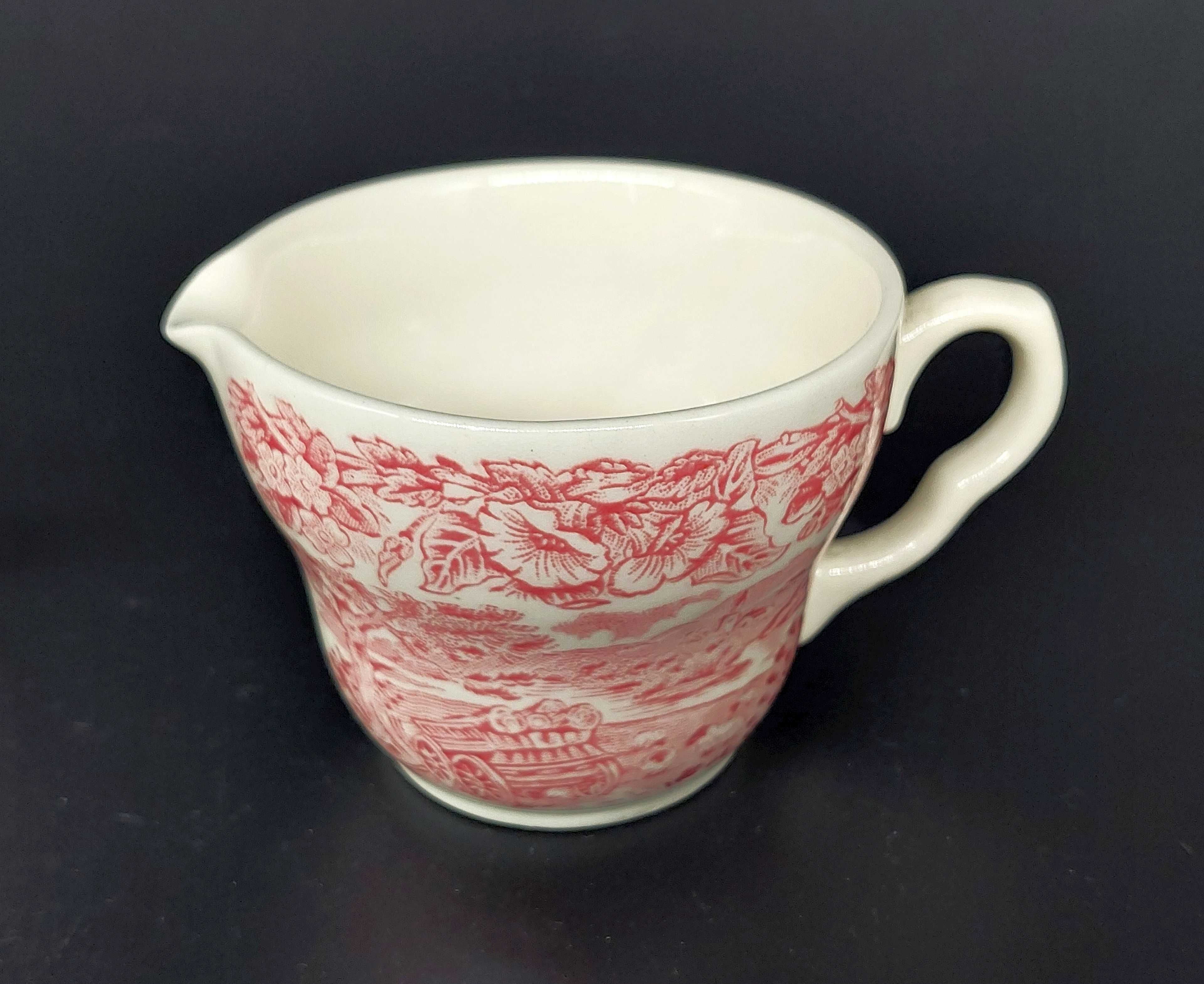 Mlecznik porcelana angielska czerwona kolekcje vintage