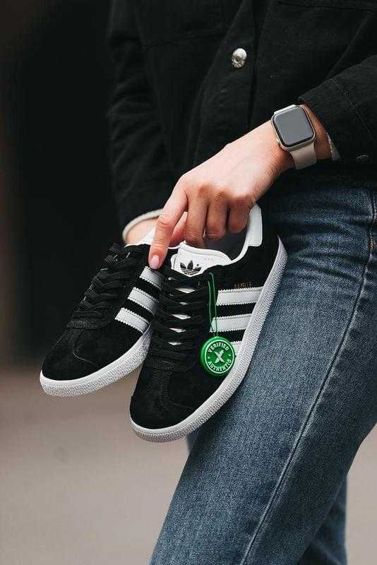 Кросівки весняні для чоловіків і жінок. Адідас Adidas Gazelle Black 2.