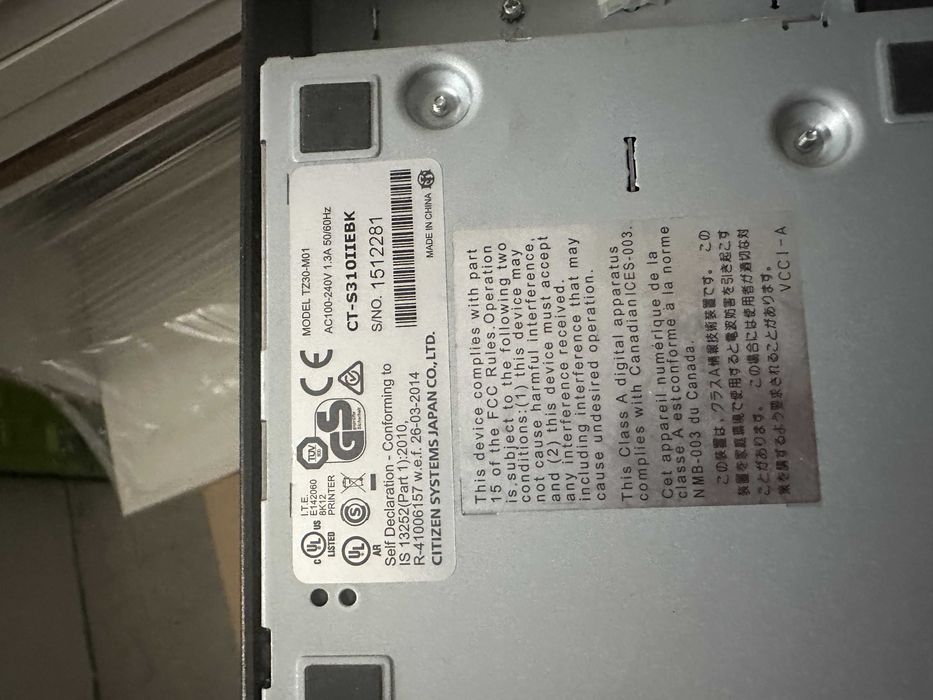 Citizen Receipt Printer – Lightly Used64172181507585121