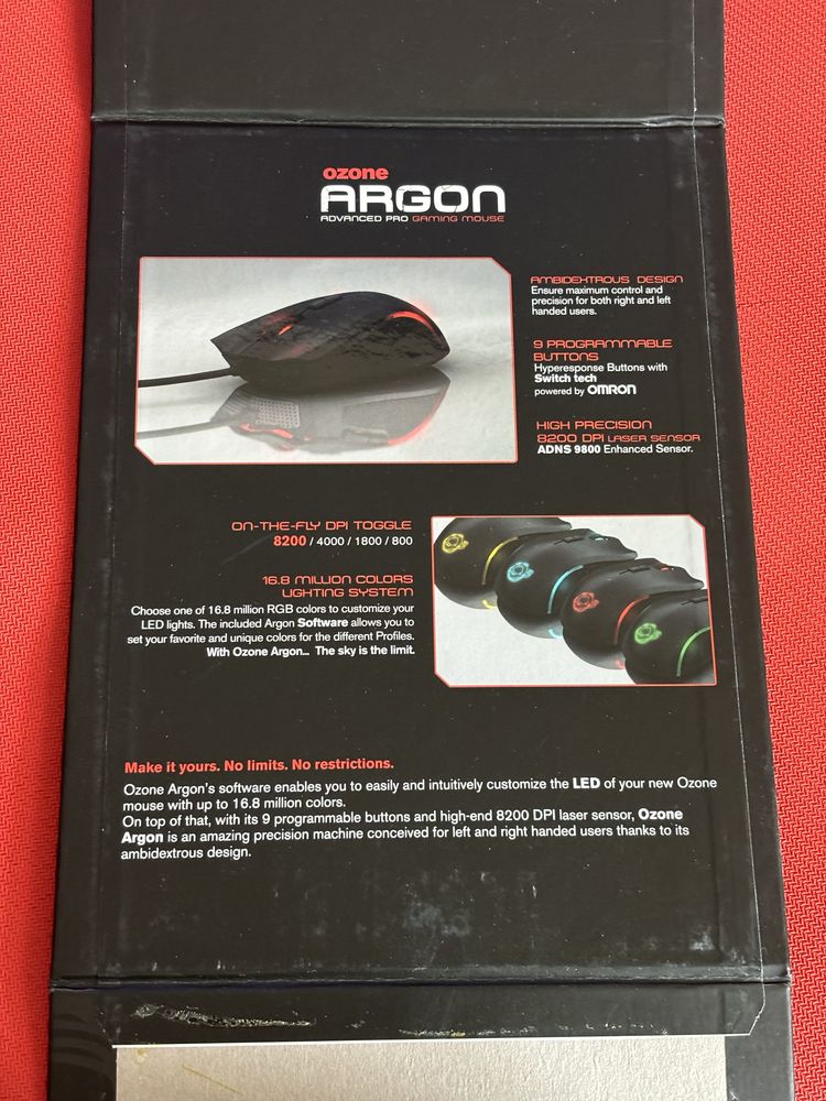 Mysz gamingowa Ozone Argon 8200 dpi RGB