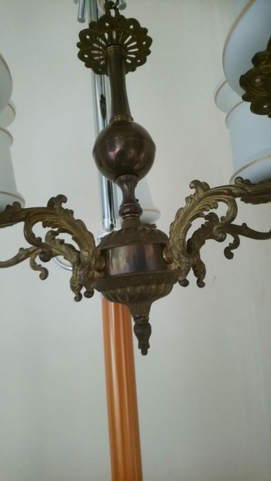 Żyrandol z mosiądzu PRL