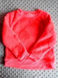 bluza sweter hm h&m serce serca serduszko serduszka neon fluo 98 104