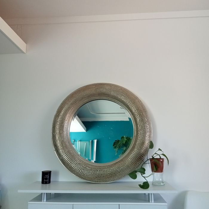 Espelho redondo dourado