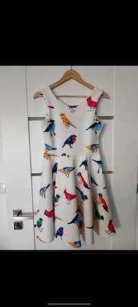 Sukienka w ptaki Mohito