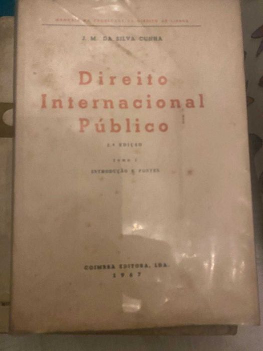 livro direito internacional publico de J M da Silva Cunha