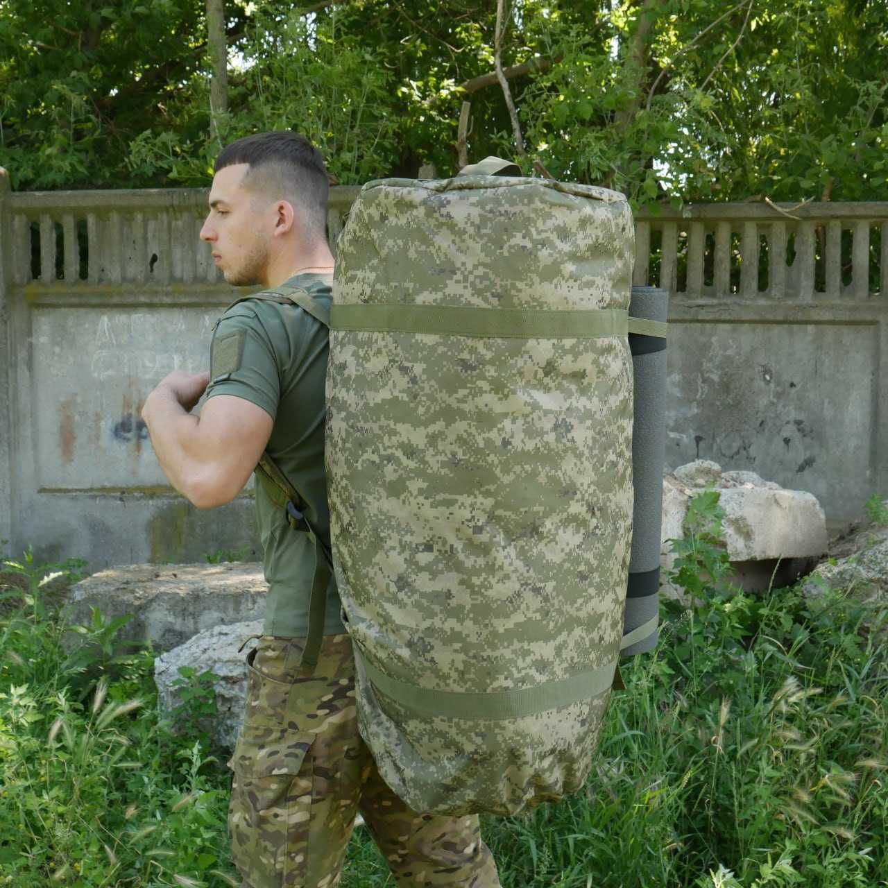 Тактична сумка-баул піксель / Сумка баул пиксель / Рюкзак военный