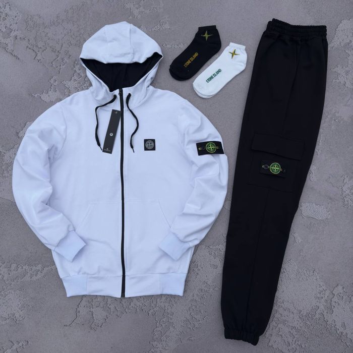 Костюм спортивний STONE ISLAND зіп худі (світшот)-штани + подарунок