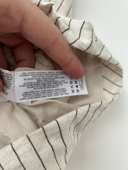 Бежева костюмна лляна жилетка, жилет в смужку primark