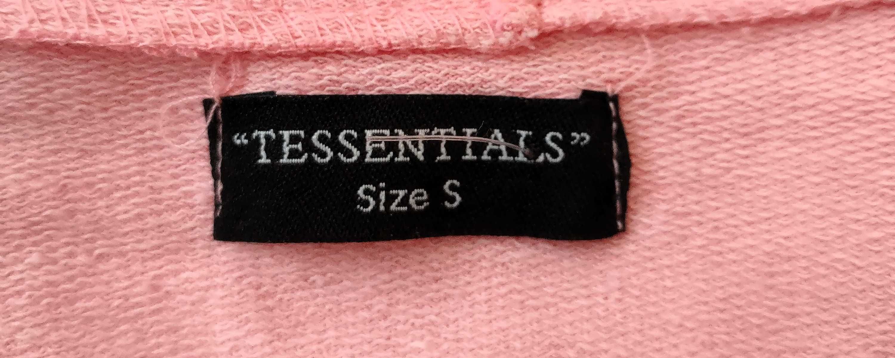 Dziewczęca różowa z kapturem, lampasami na rękawach Tessentials Size S