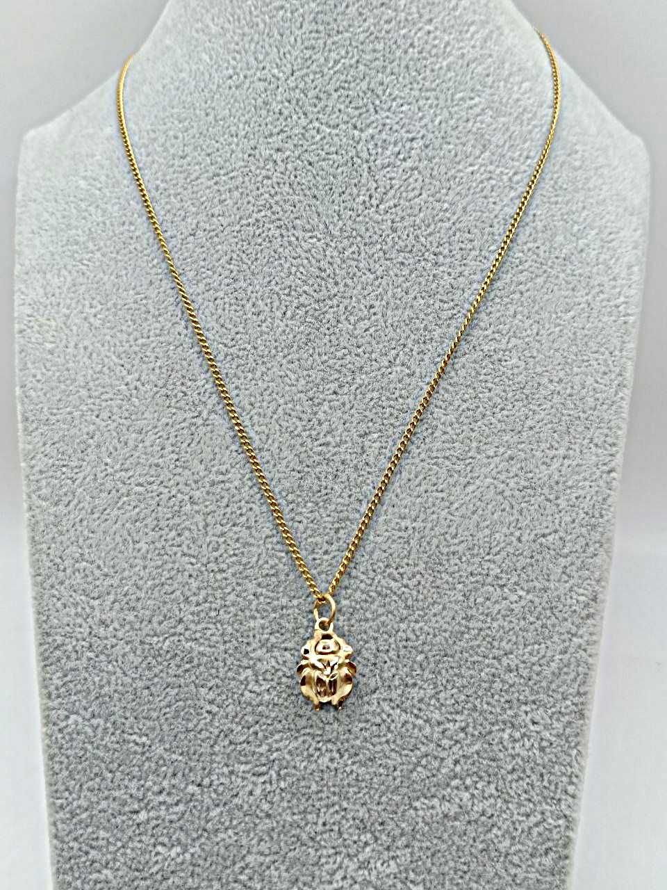 Zestaw Złoty łańcuszek z zawieszką żuk  18K 4,12 g