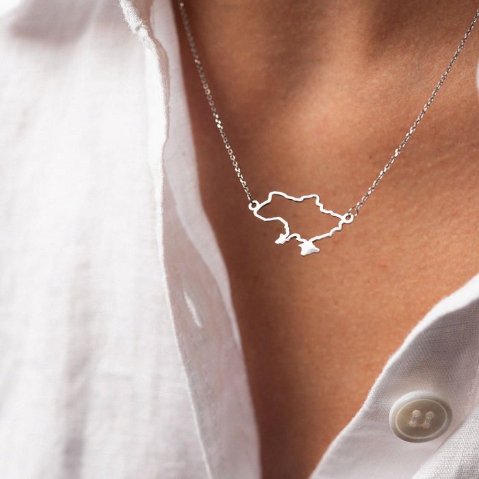 Кольє / ланцюжок срібний "Карта України"