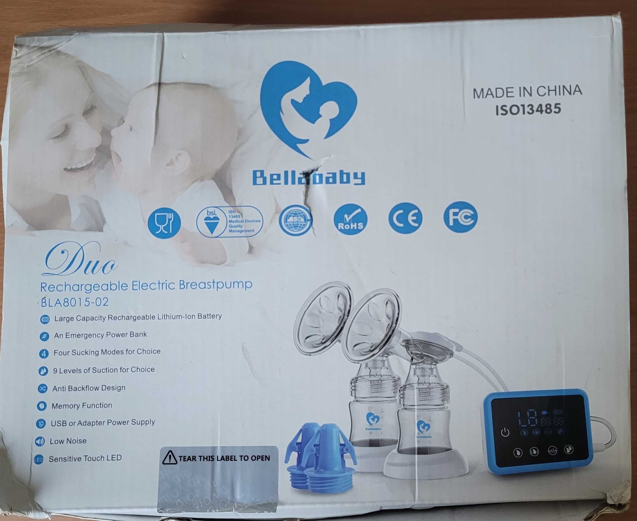 BELLABABY Podwójny laktator elektryczny  NA 2 PIERSI 4 TRYBY