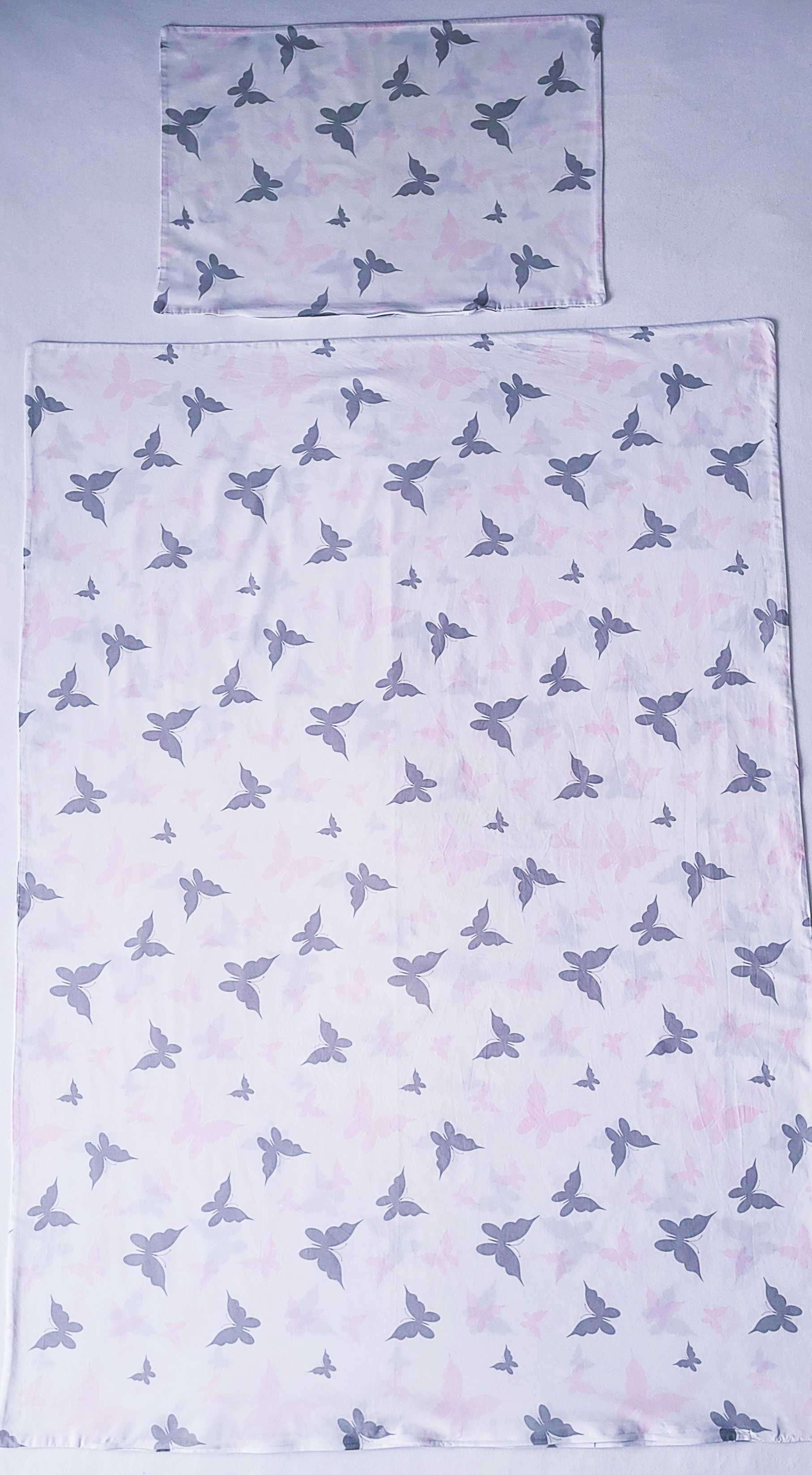 Komplet bawełnianej pościeli 100x135 w motyle